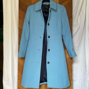 J.Crew lady day coat in Italian wool with Thinsulate® SZ 000 Light Blue